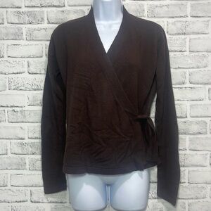 BCBGMAXAZRIA Wrap Brown Sweater Medium
